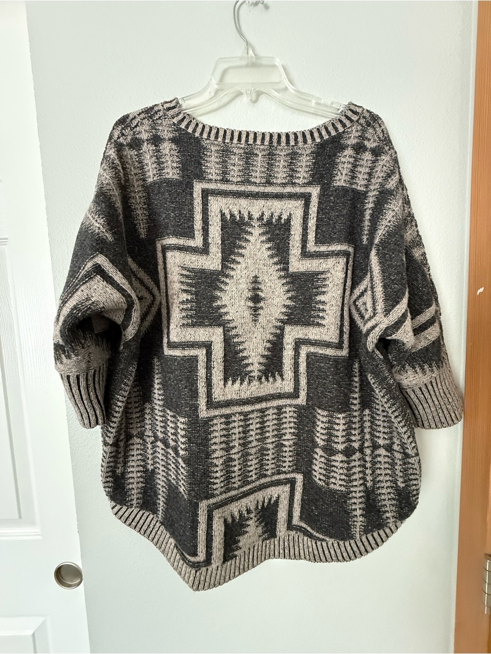 Pendleton Charcoal & Cream Aztec Knit Crewneck Sweater